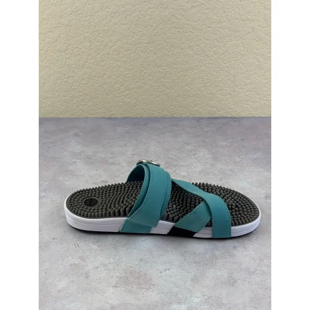 Kenkoh Massaging Sandals Blue Leather Men's 8 Women’s Size 9 EU 40